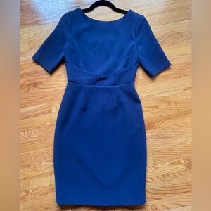 TOCCIN Blue Boat Neck Sheath Dress